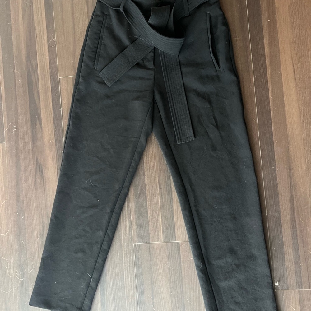 Wilfred Black Belted Trousers